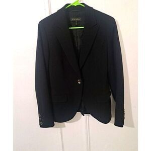 Escada womens size 36 small black VIRGIN WOOL MODERN blazer
